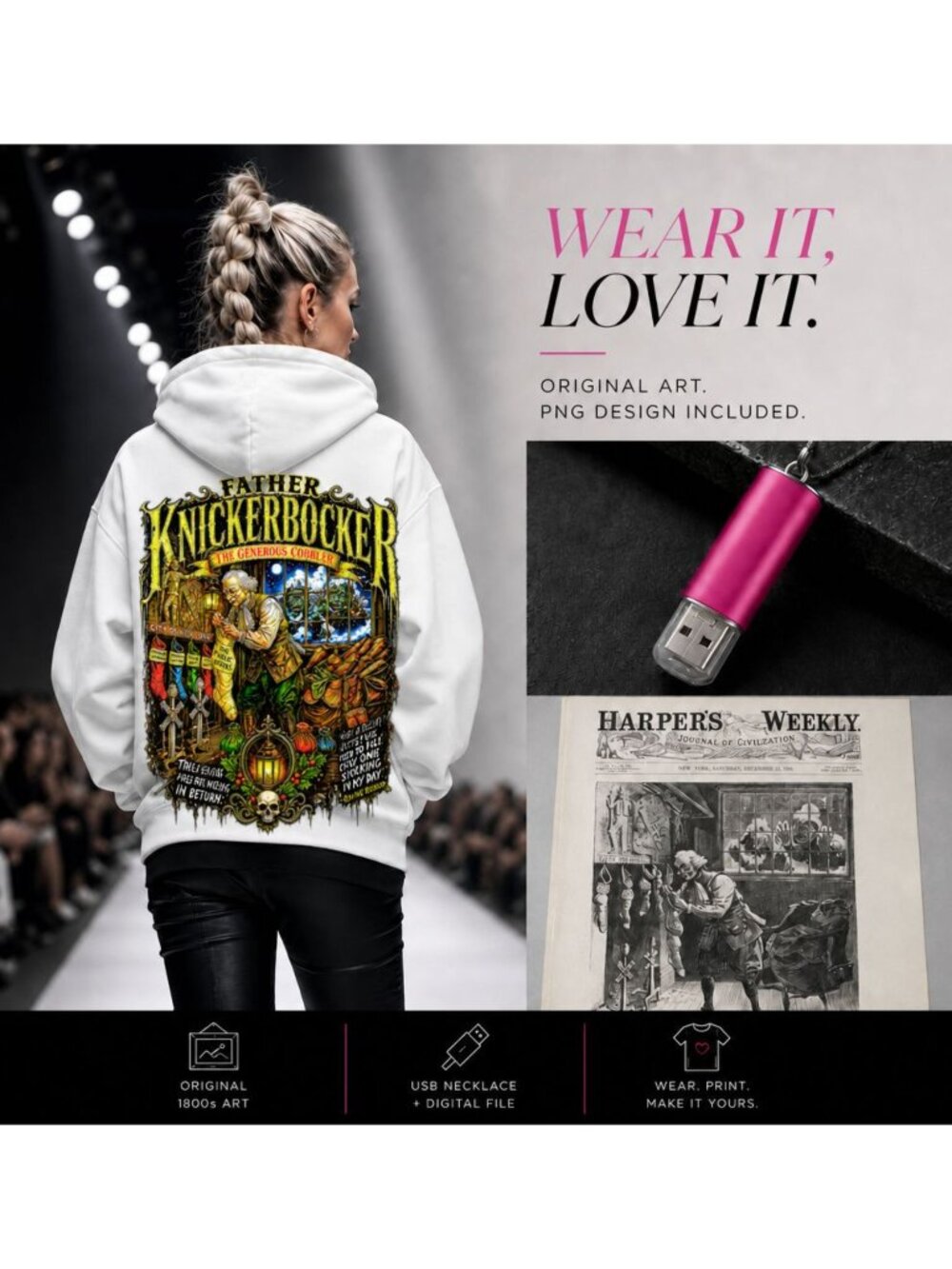 Harpers Weekly, Political Cartoon, Thomas Nast, tshirt design, usb necklace